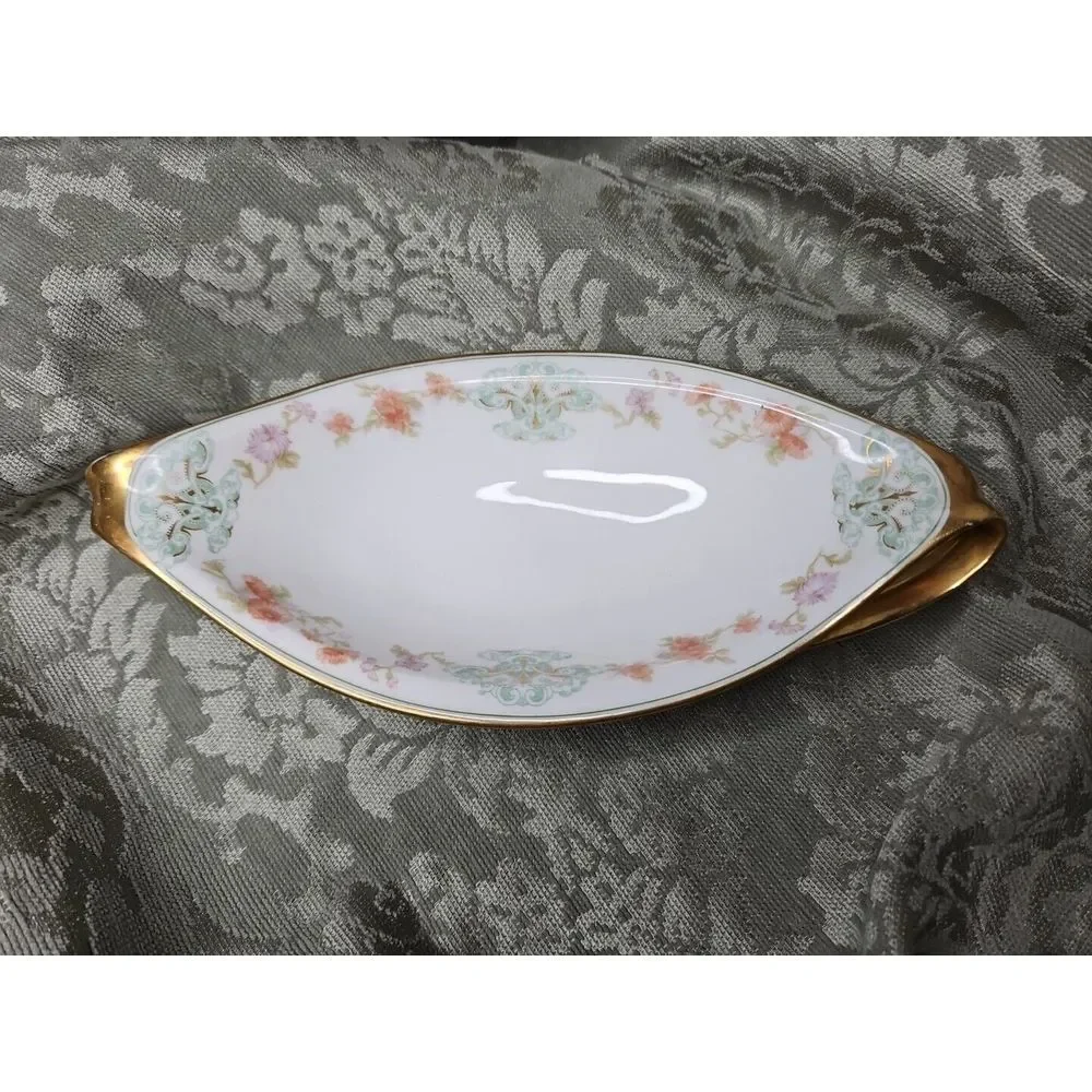 Bawo & Dotter Elite Limoges Serving Dish GOLD‎ GILT Art Nouveau Double Handle